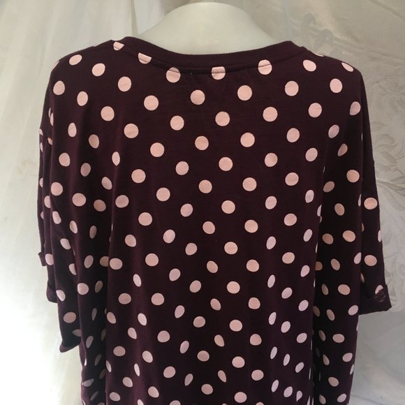 In Every Story T-Shirt Women's Size 5XL Polka Dot Purple Top Cotton Blend - Picture 3 of 11
